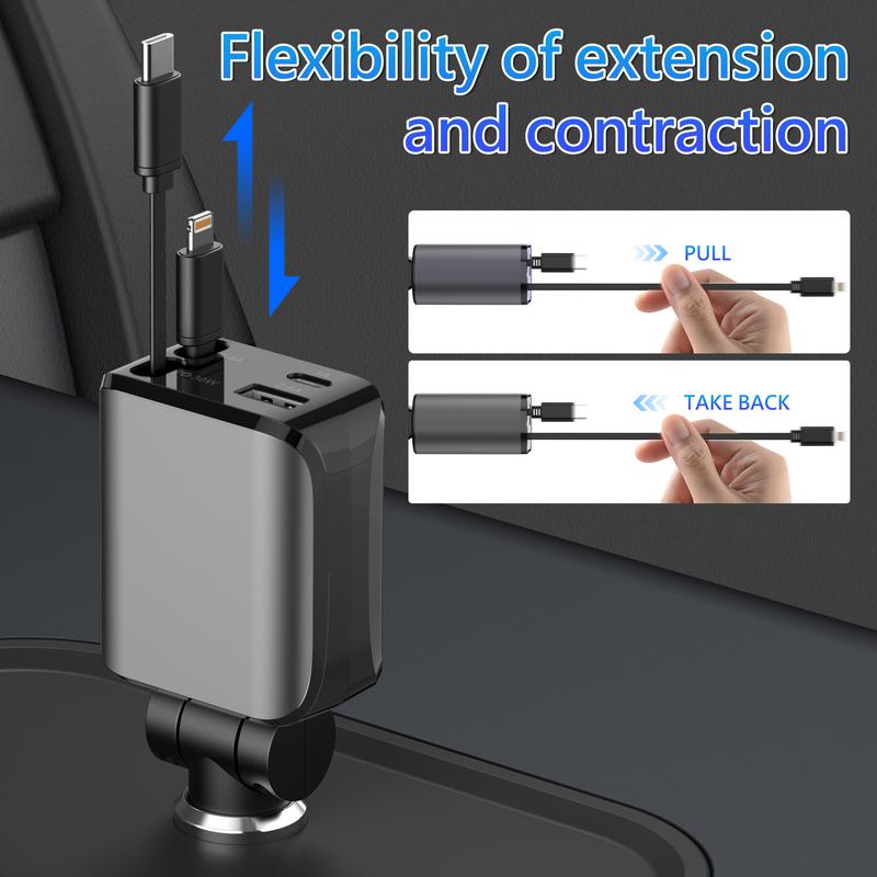 4 in 1 Retractable Car Charger