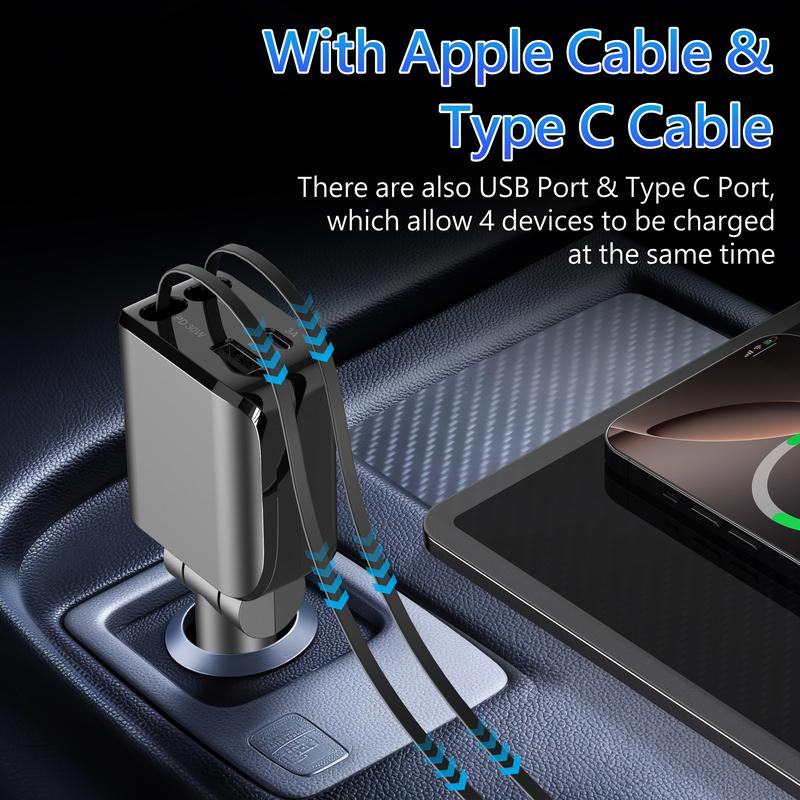4 in 1 Retractable Car Charger