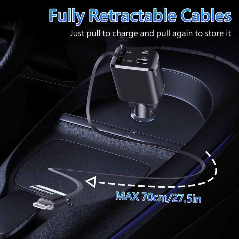 4 in 1 Retractable Car Charger